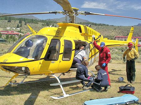 Care Flight treats patient before moving him to their helicopter