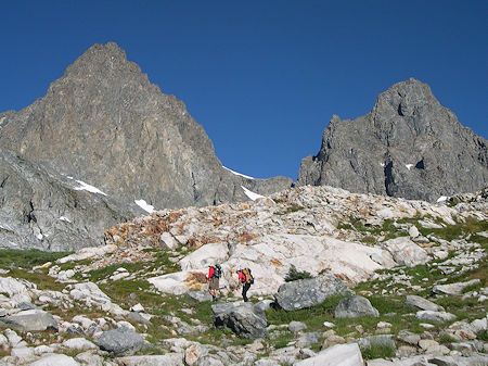 Alpine route with Mt. Ritter and Banner Peak