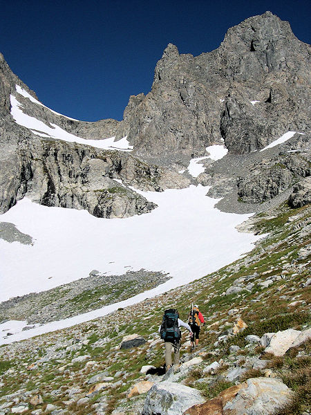 Approaching the route to Banner/Ritter saddle