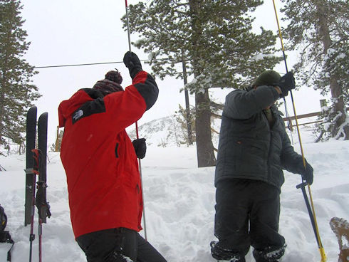 Demonstrating use of Snow Probes