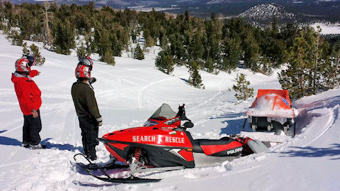 Always plan ahead when towing the litter. It adds lots of extra weight and drag behind a snowmobile. You have to keep up momentum, plan where you will turn and stop with in and it takes practice to see what you can do with it in varied snow conditions