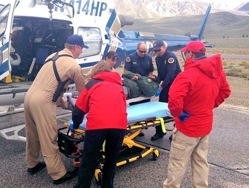 Injured Forest Service Trail Crew worker evacuated by helicopter