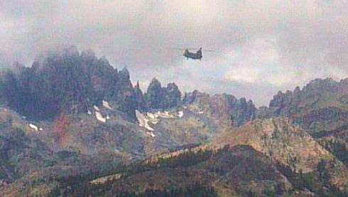 The Chinook heading in