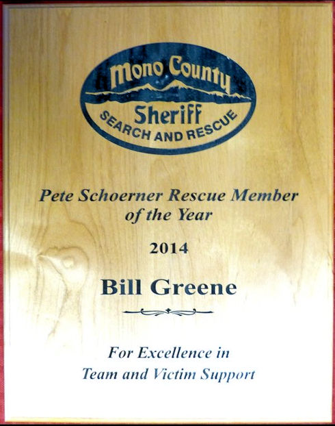 Bill Greene - Pete Schoerner Rescue Member 2014