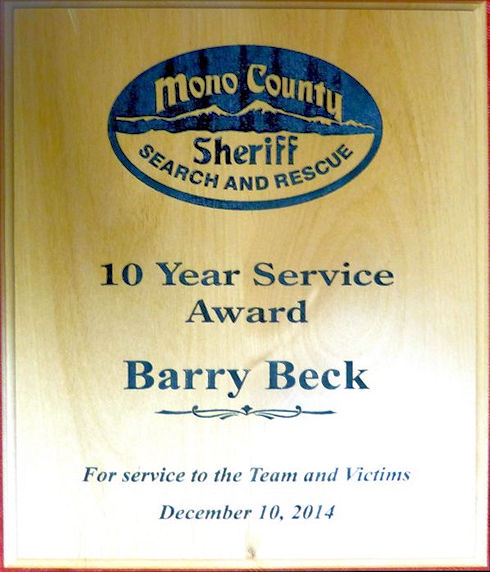 Barry Beck ten years of service