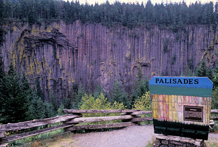 Palisades basalt columns on U.S. 12 near White Pass, Washington