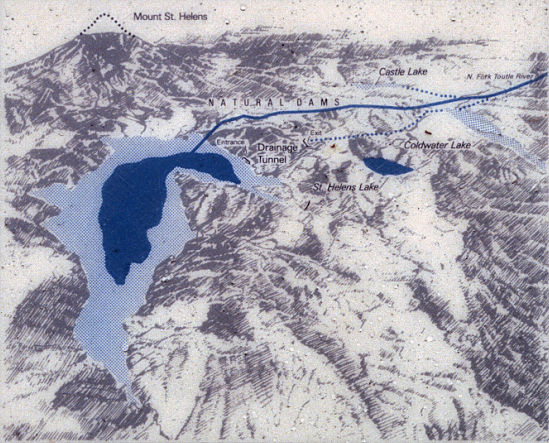 Spirit Lake Map at Donnybrook viewpoint, Windy Ridge road, Mount St. Helens National Volcanic Monument, Washington