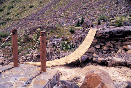 Suspension bridge on Scott Paul Trail,  Mt. Baker National Recreation Area, Washington