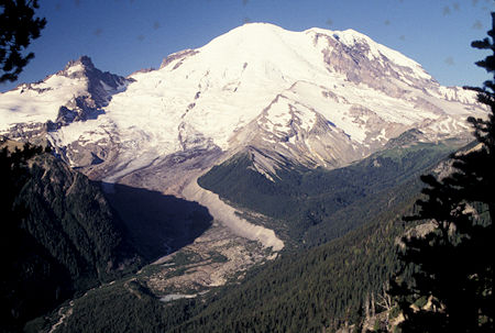 Mt. Rainier, Emmons & Winthrop glaciers from Emmons Viewpoint at Sunrise Visitor Center, Mt. Rainier National Park