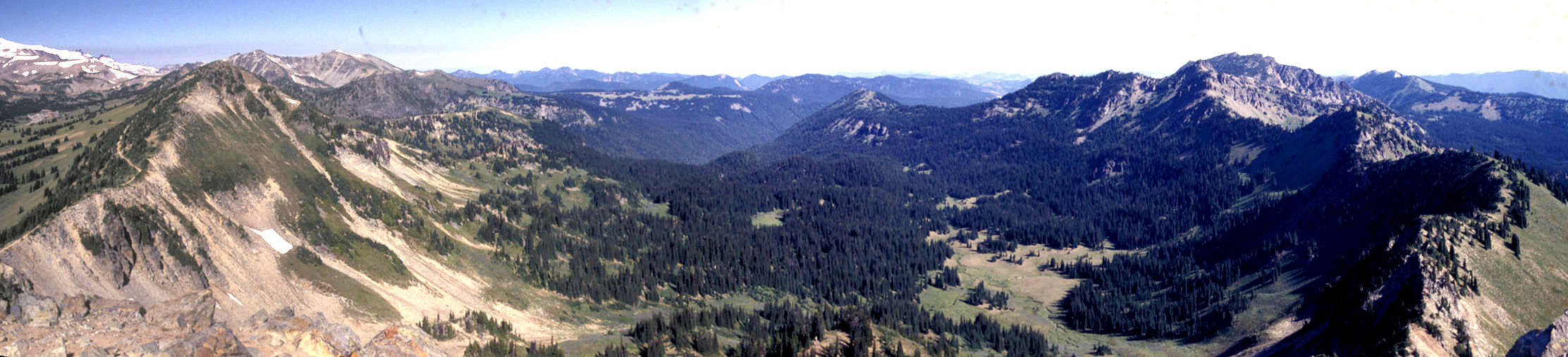 Sourdough Ridge & Panorama Northwest to Northeast from Dege Peak 7000' near Sunrise Visitor Center, Mt. Rainier National Park