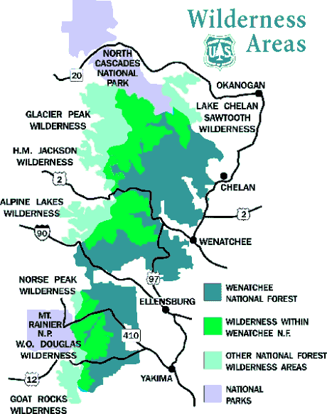 Wenatchee NF Wilderness Map - USFS drawing