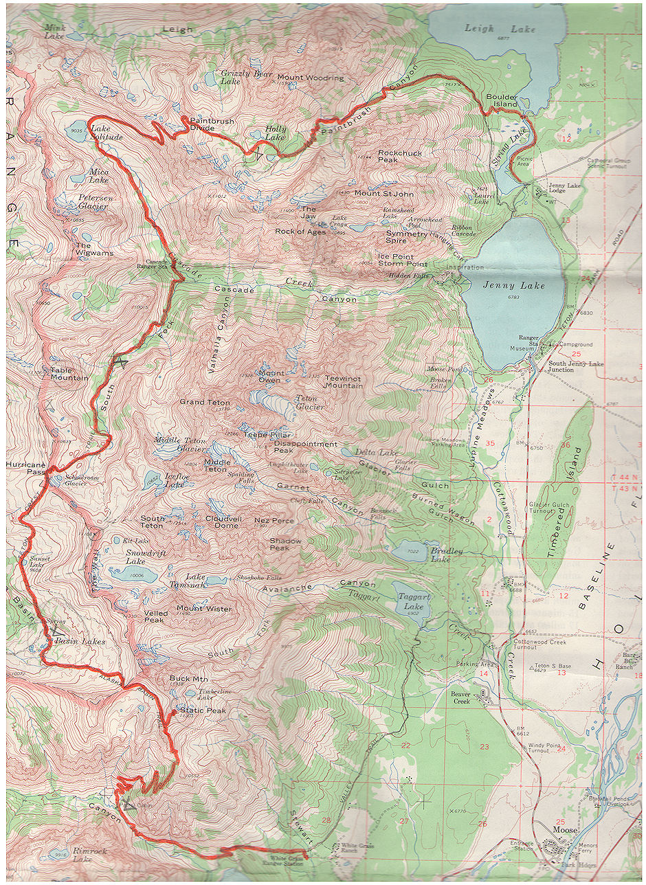 Grand Teton National Park trip map 1977