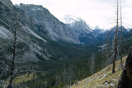 View toward 3 Forks Park from route to Squaretop Mountain - Wind River Range 1977