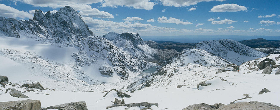 Looking west from Indian Pass back toward camp - Wind River Range 1977