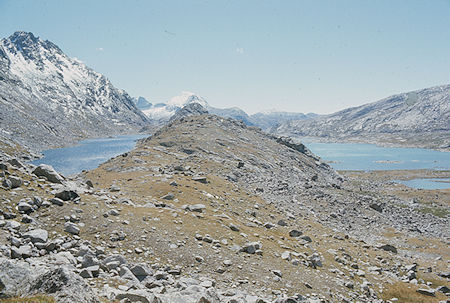 Mistake Lake (left) and Titcomb Lake (right) - Wind River Range 1977