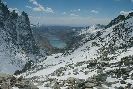 Titcomb Lakes from Dinwoody Pass by Gil Beilke - Wind River Range 1977