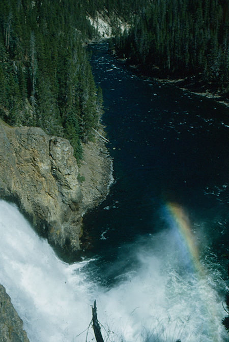 Rainbow and river below Upper Yellowstone Falls - Yellowstone National Park 1977